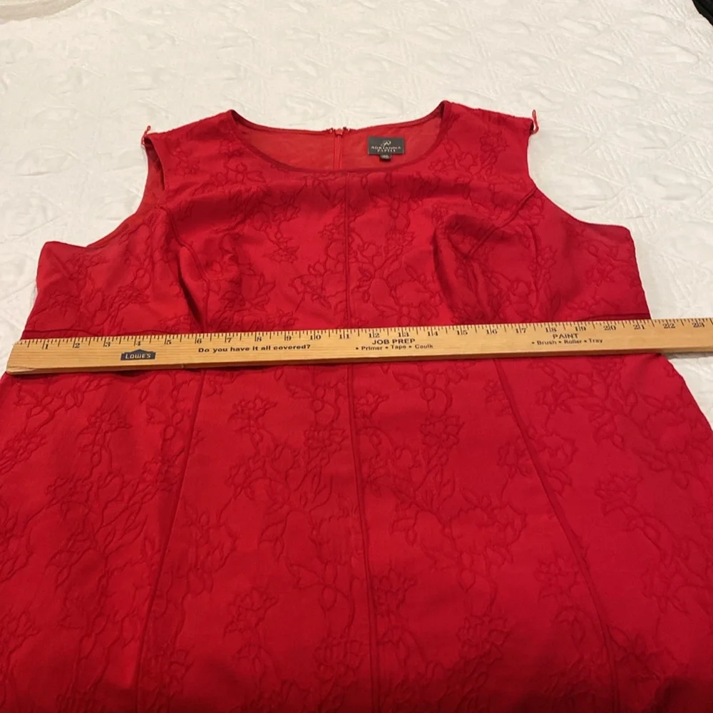 Adrianna Papell red A-line cocktail dress Size 18W fully lined zipper in back - Picture 7 of 12